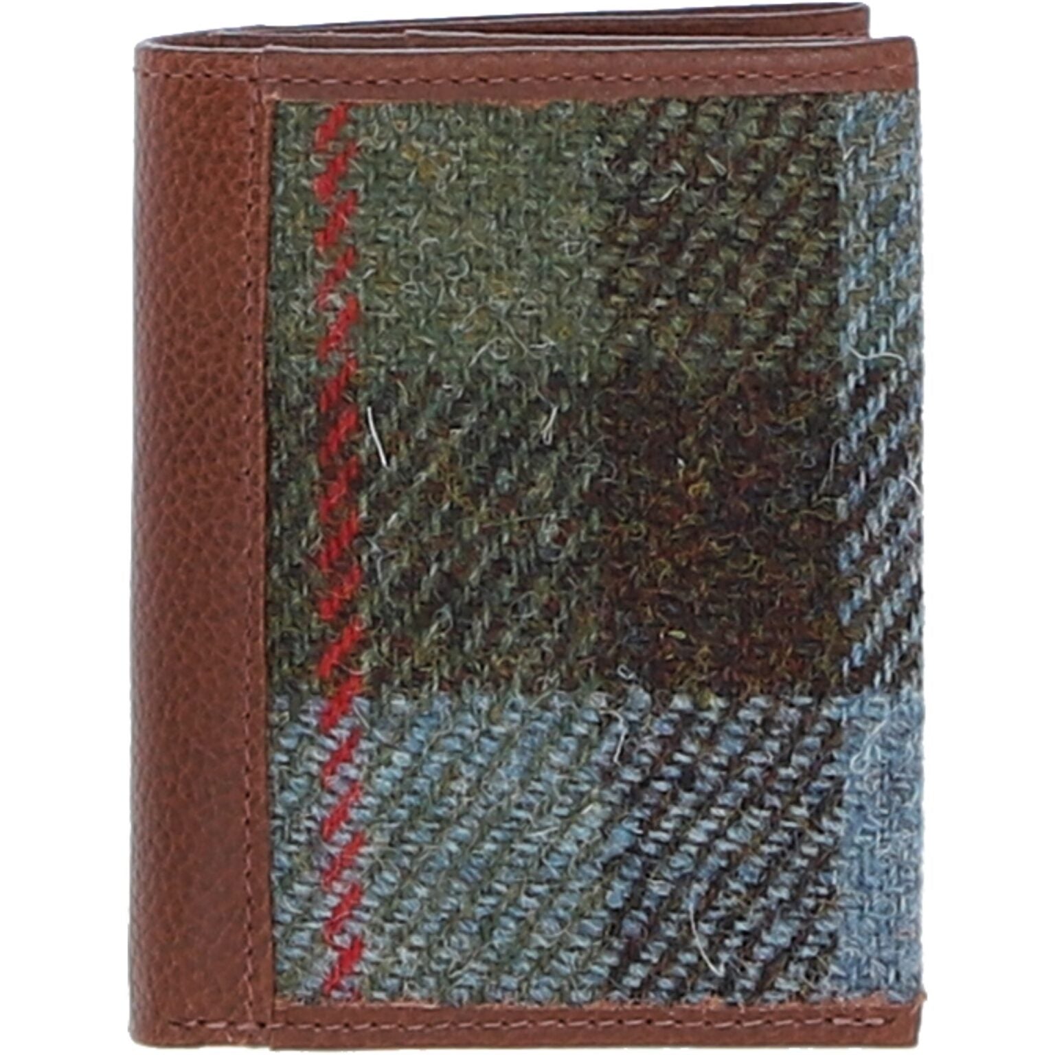 Real Leather Largs RFID Secure Wallet with Harris Tweed - Tan Leather & MacLeod