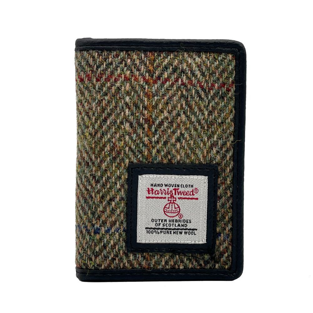 Harris Tweed Maccessori Slim Card Holder Wallet Country Green & Brown | Harris Tweed Scotland