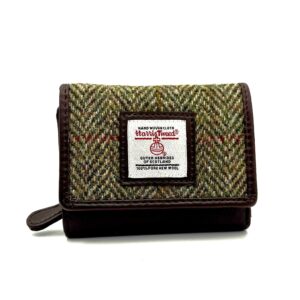 Maccessori Harris Tweed Trifold Purse - Country Green | Harris Tweed Scotland