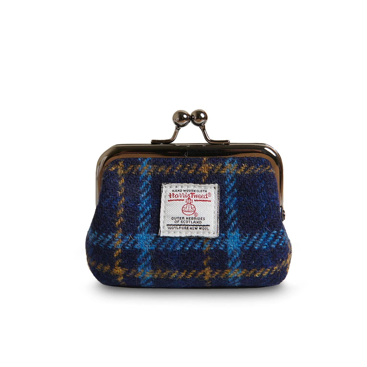 Islander Coin Purse Made With Harris Tweed - Navy Tartan | Harris Tweed Scotland