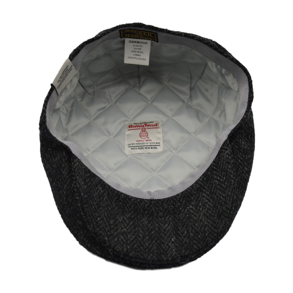Harris Tweed Oakmoor Country Flat Cap - Steel Grey