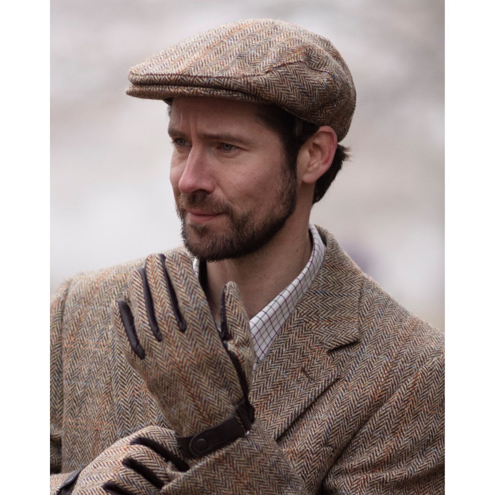 Harris Tweed Oakmoor Country Flat Cap Gunmetal Grey & Black – Image 2 | Harris Tweed Scotland