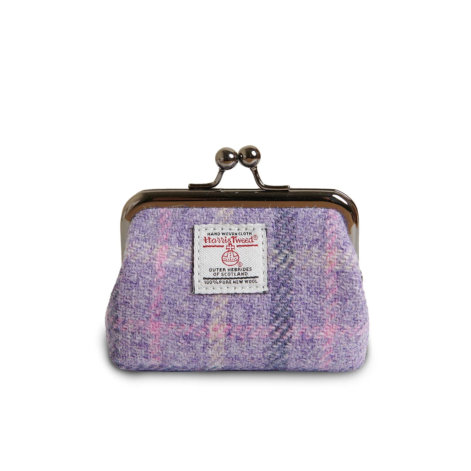 Islander Coin Purse Made With Harris Tweed Purple Tartan | Harris Tweed Scotland