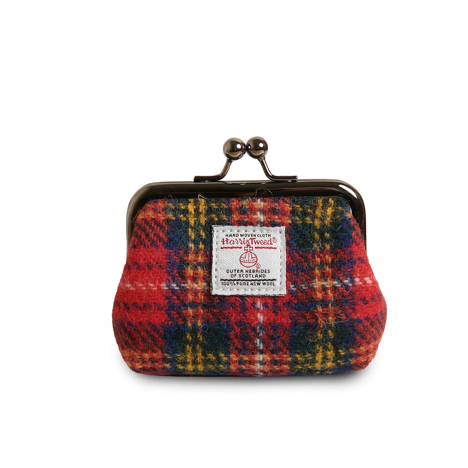 Islander Coin Purse Made With Harris Tweed Red Green & Yellow Royal Stewart | Harris Tweed Scotland