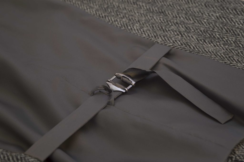 Men's Waistcoat in Steel Grey Harris Tweed Herringbone Country Fabric