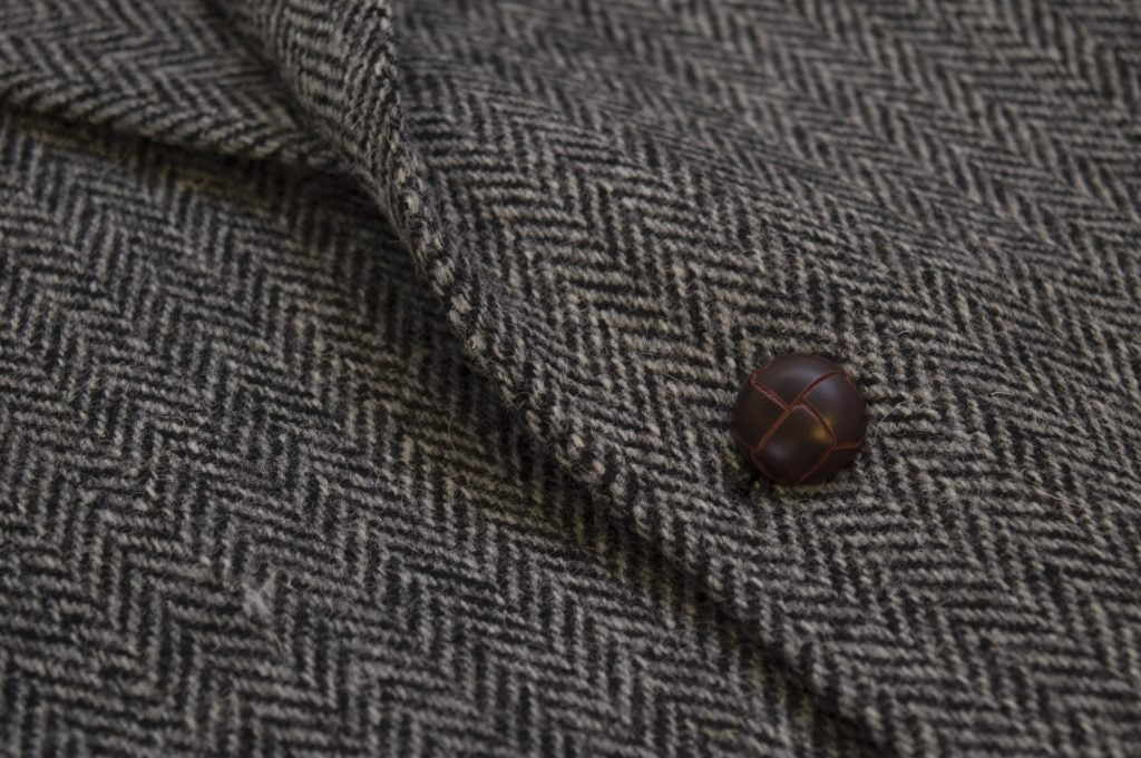 Men's Blazer Jacket in Steel Grey Harris Tweed Herringbone Country Fabric
