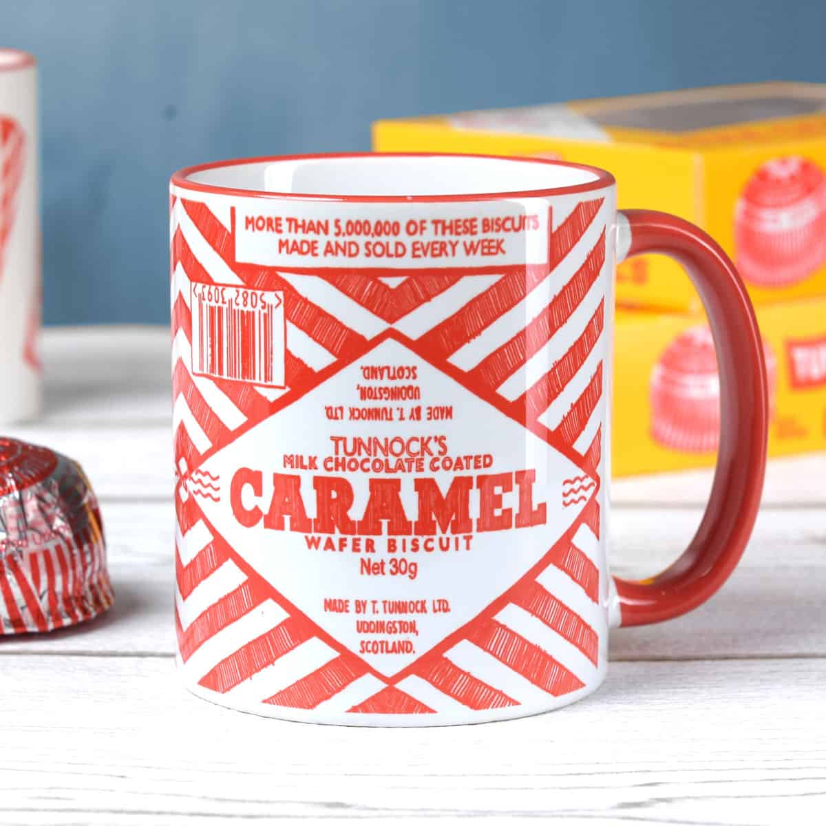 Tunnock's Caramel Wafer & Teacake Chunky Ceramic China Mug - Scottish Gift (Ceramic Caramel Wafer Wrapper)
