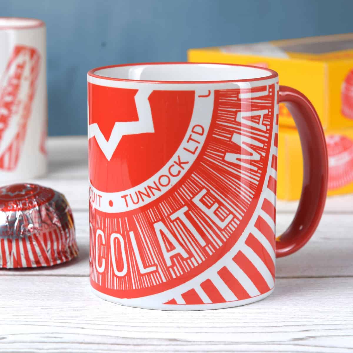 Tunnock's Caramel Wafer & Teacake Chunky Ceramic China Mug - Scottish Gift (Ceramic Teacake Wrapper)