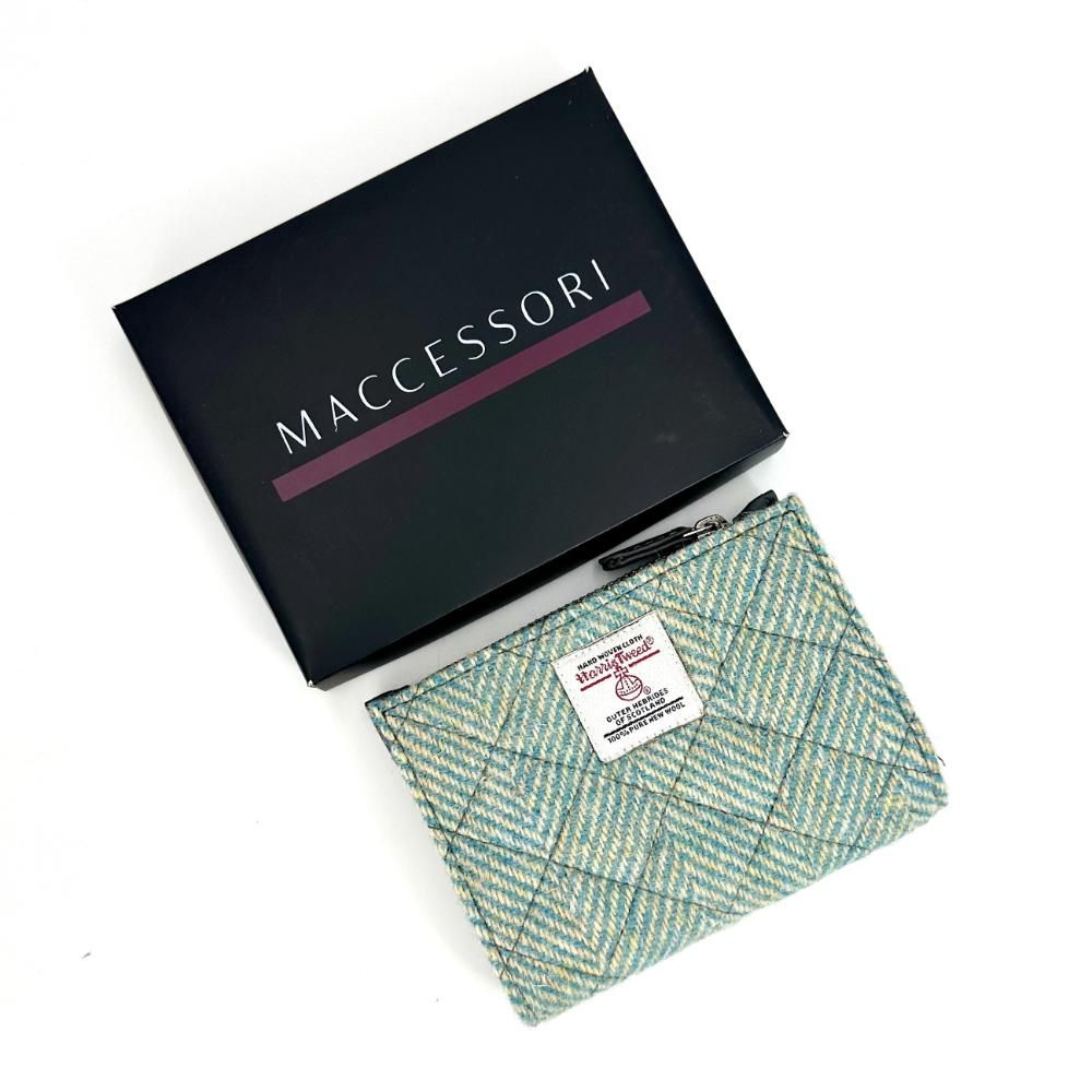 Maccessori Harris Tweed Quilted Slim Purse - Turqoise