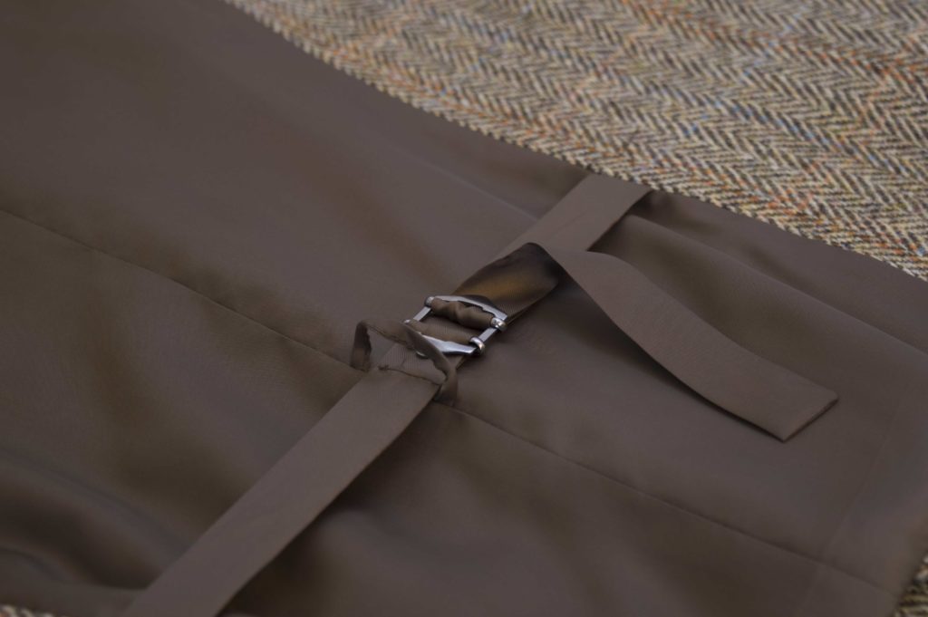 Men's Waistcoat in White Sand Harris Tweed Herringbone Overcheck Country Fabric