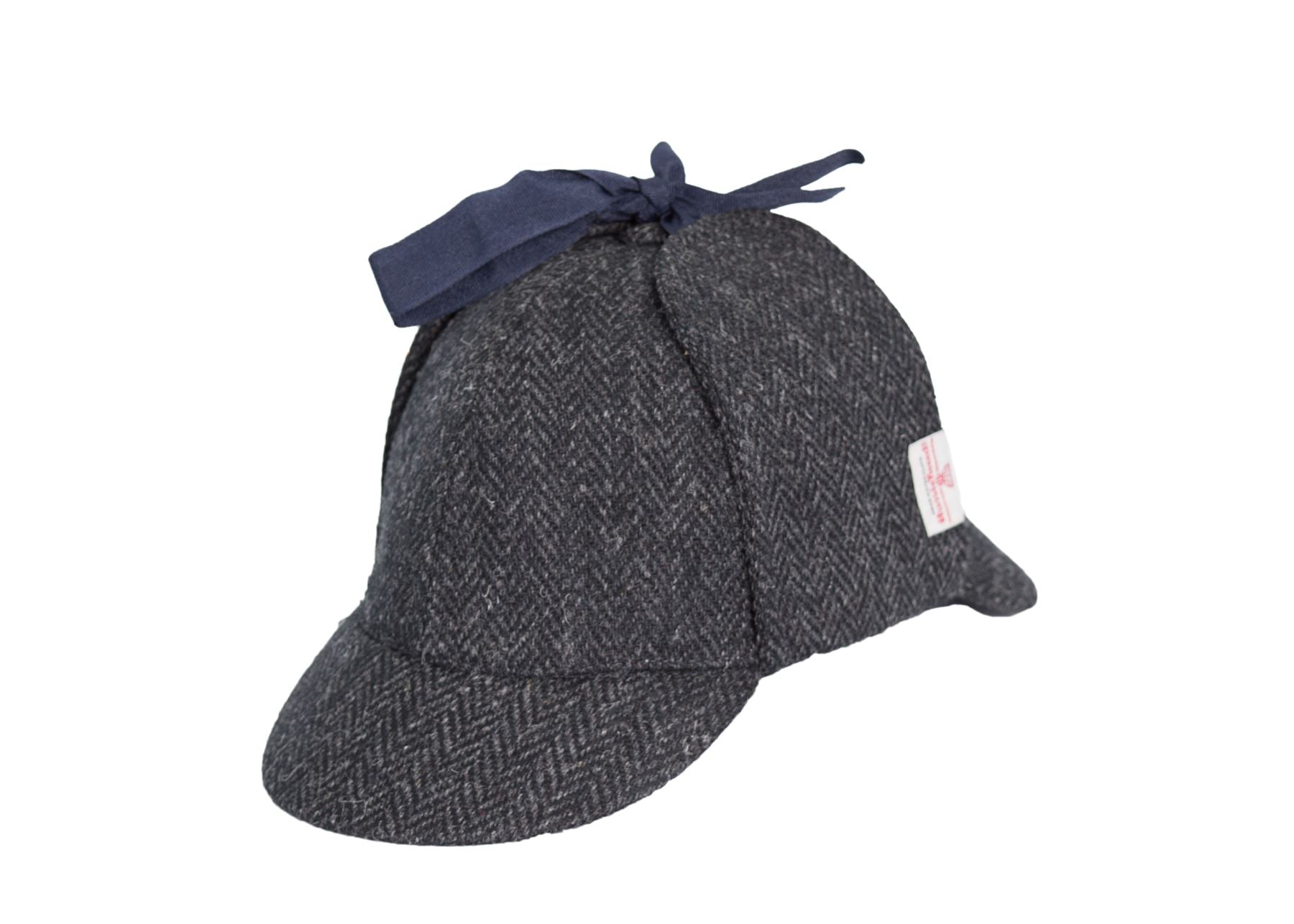Harris Tweed Sherlock Deerstalker Hat - Gunmetal Grey