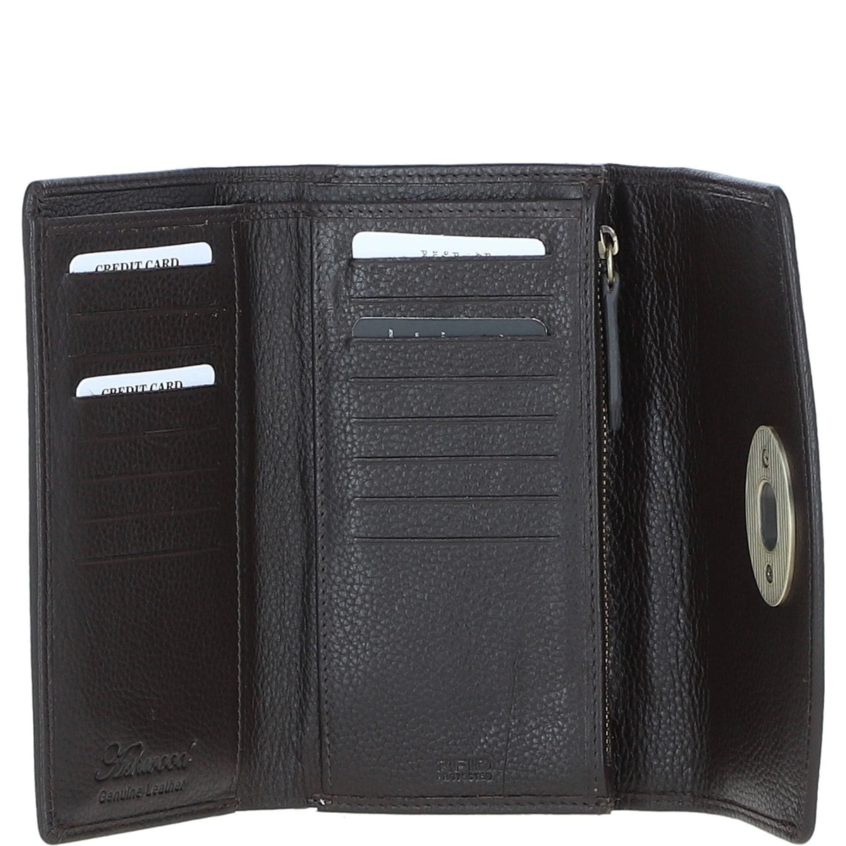 Cumbrae Large Leather Purse with Harris Tweed (Brown Leather & MacLeod Tartan)