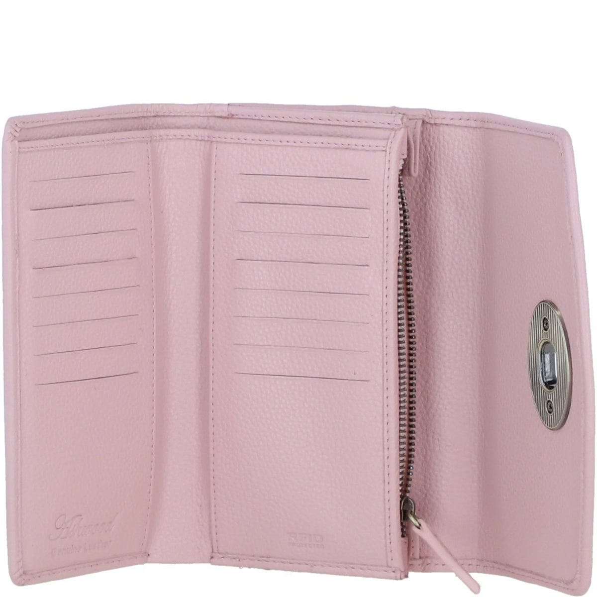 Cumbrae Large Leather Purse with Harris Tweed (Pink & Blue Tartan)