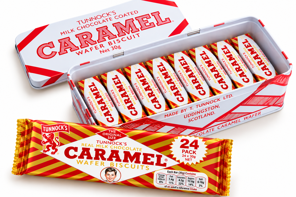Tunnock's Caramel Wafer & Teacake Chunky Ceramic China Mug - Scottish Gift (Ceramic Teacake Wrapper)