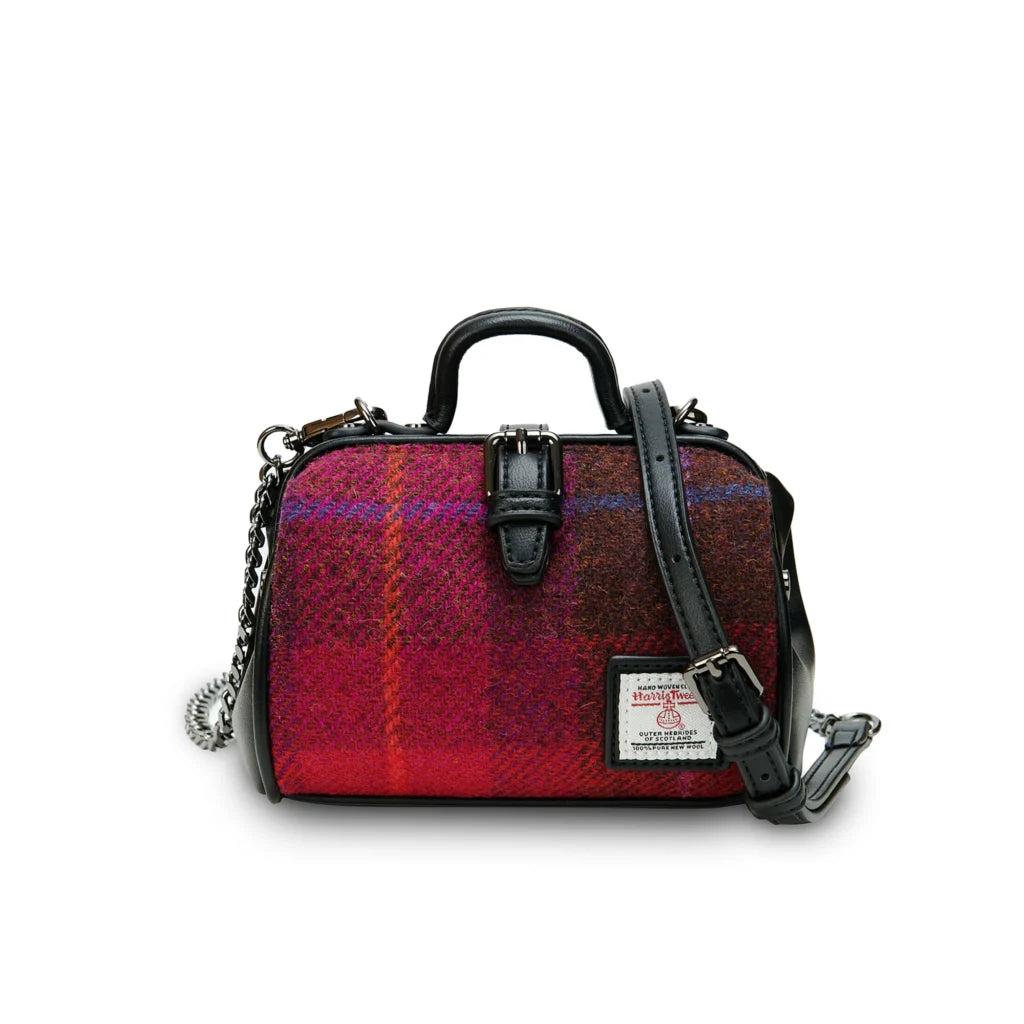 Islander Medium Doctor Bag with Harris Tweed - Fuschia Tartan