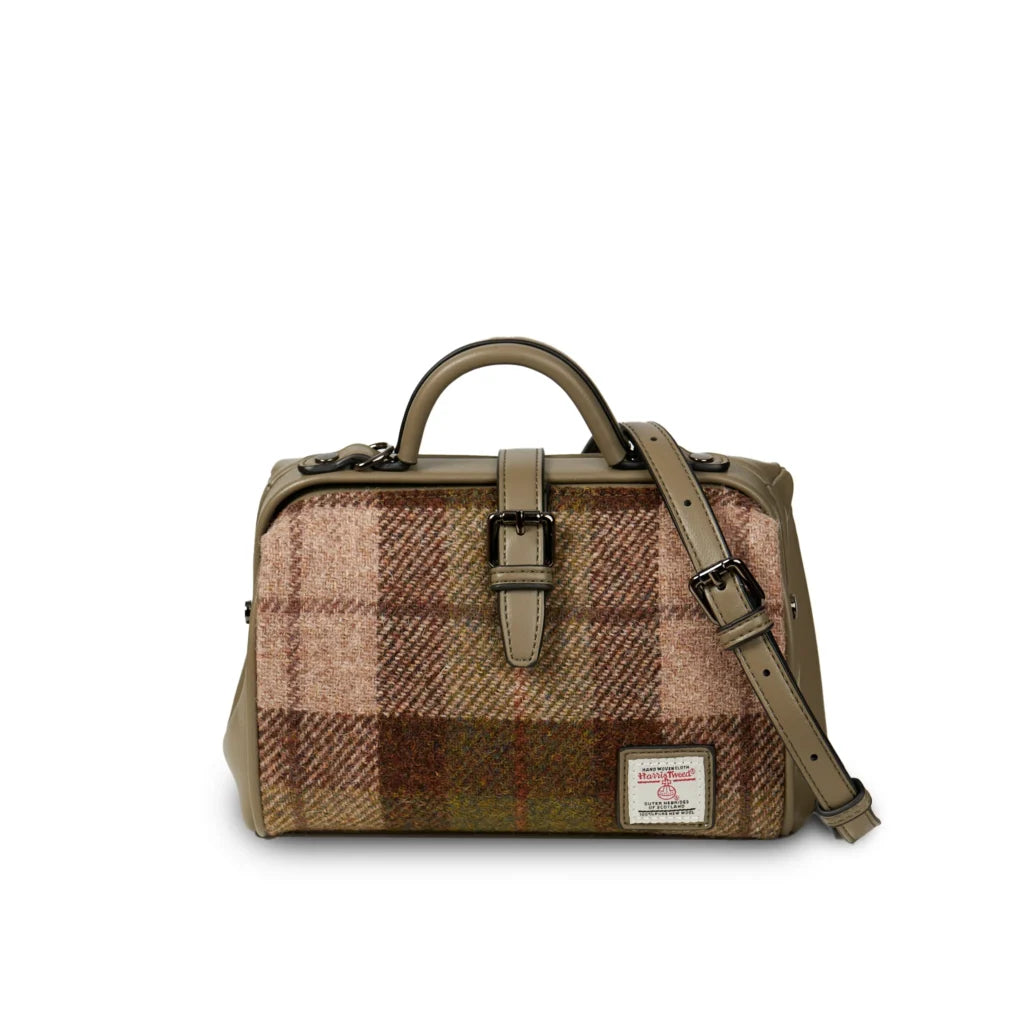 Islander Medium Doctor Bag with Harris Tweed - Chestnut Tartan
