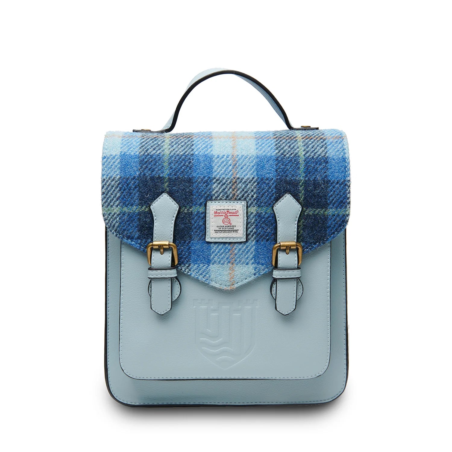 Islander Calton Backpack with Harris Tweed - Blue Tartan