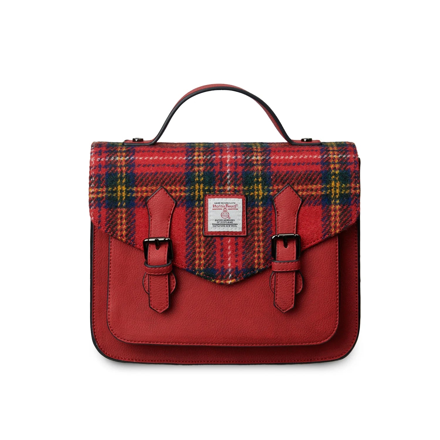 Islander Medium Calton Satchel Bag with Harris Tweed Royal Stewart