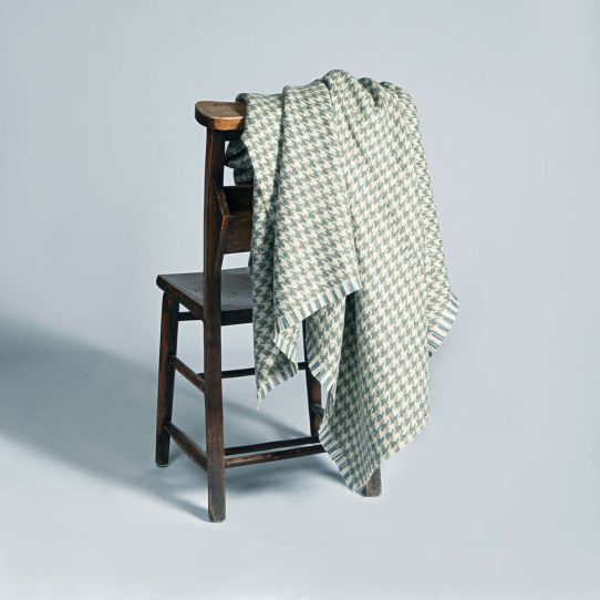 Lochcarron Bracken British Wool Corrie Blanket (Blue, Green & Cream)