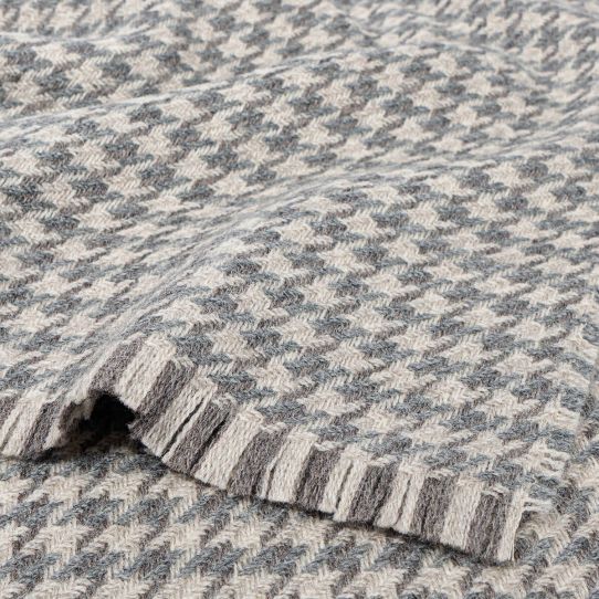 Lochcarron Bracken British Wool Corrie Blanket  (Grey, Charcoal & Cream)