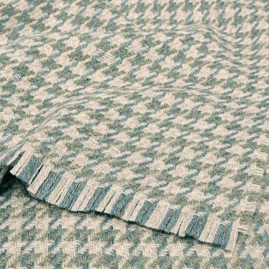 Lochcarron Bracken British Wool Corrie Blanket (Blue, Green & Cream)