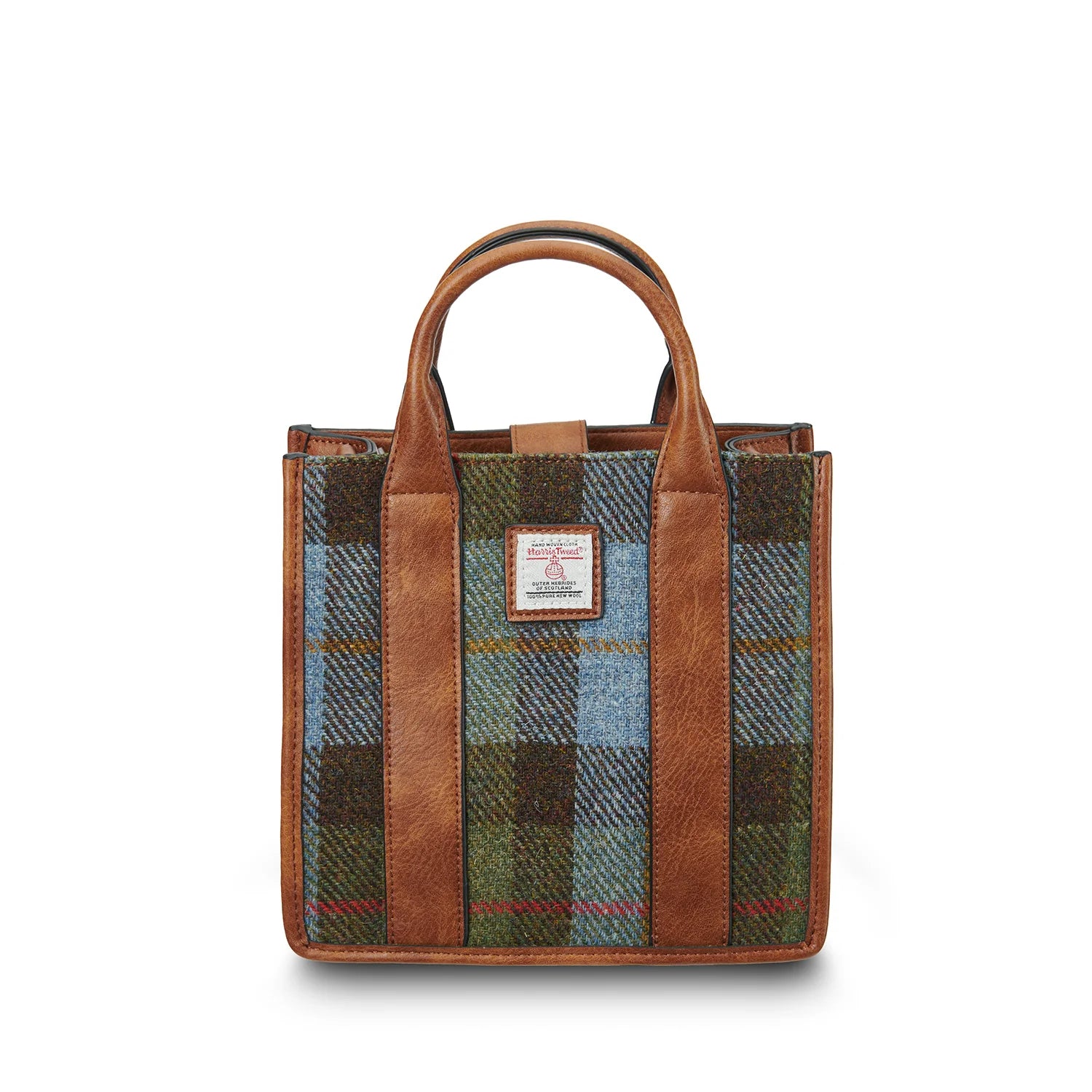 Islander Medium Tobi Tote with Matching Purse - Chestnut & Blue Tartan