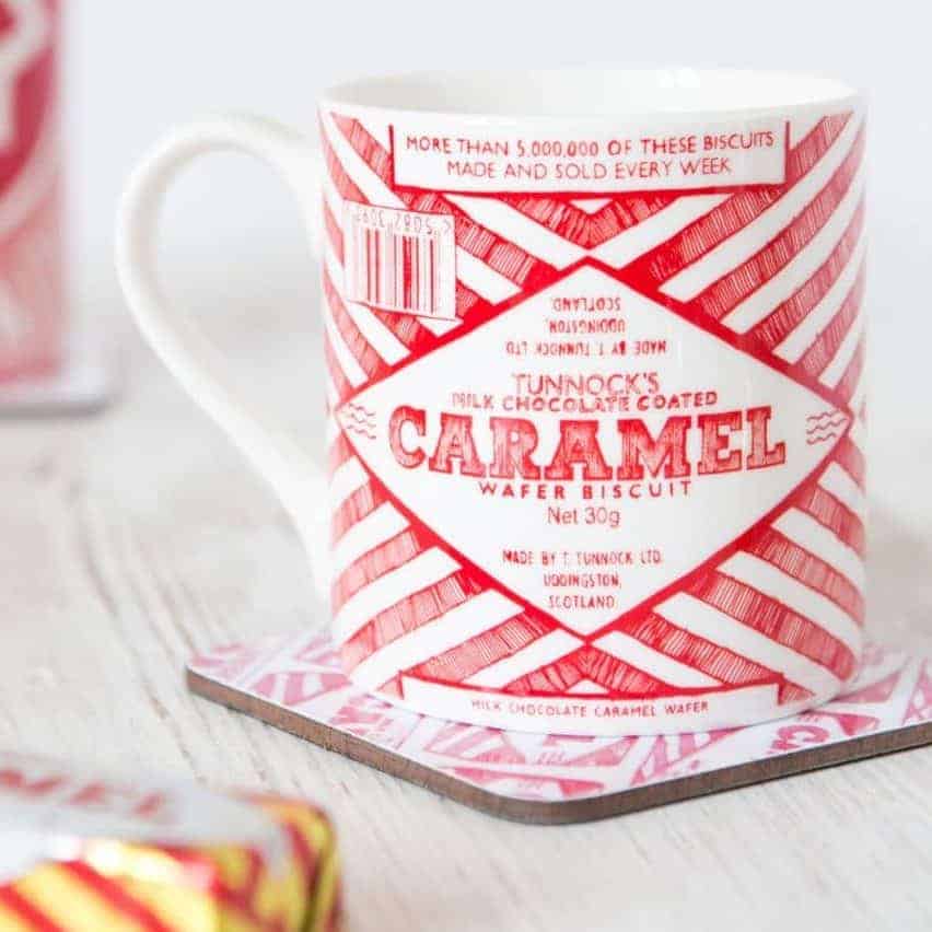 Tunnock's Caramel Wafer & Teacake Chunky Ceramic China Mug - Scottish Gift (China Caramel Waffer Wrapper)