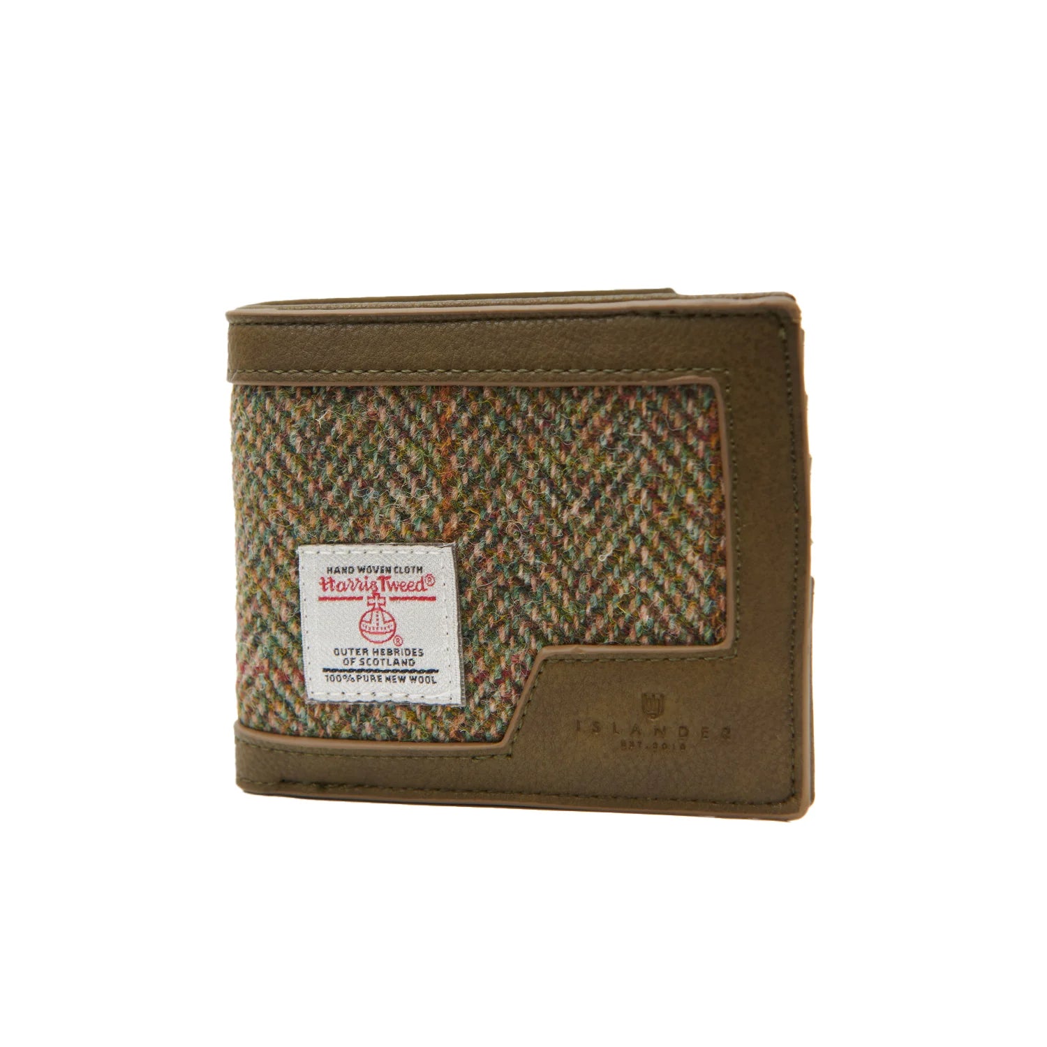 Islander Harris Tweed Men's Wallet with Harris Tweed - Chestnut Herringbone