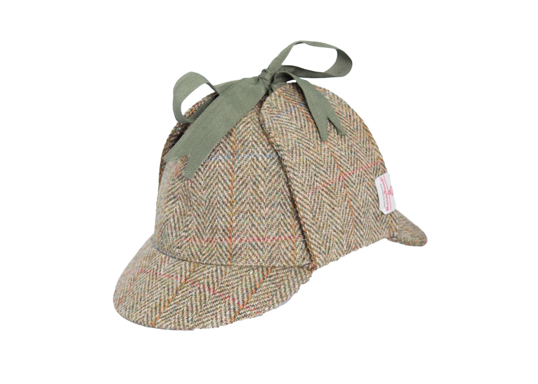 Harris Tweed Sherlock Deerstalker Hat - Moss Green