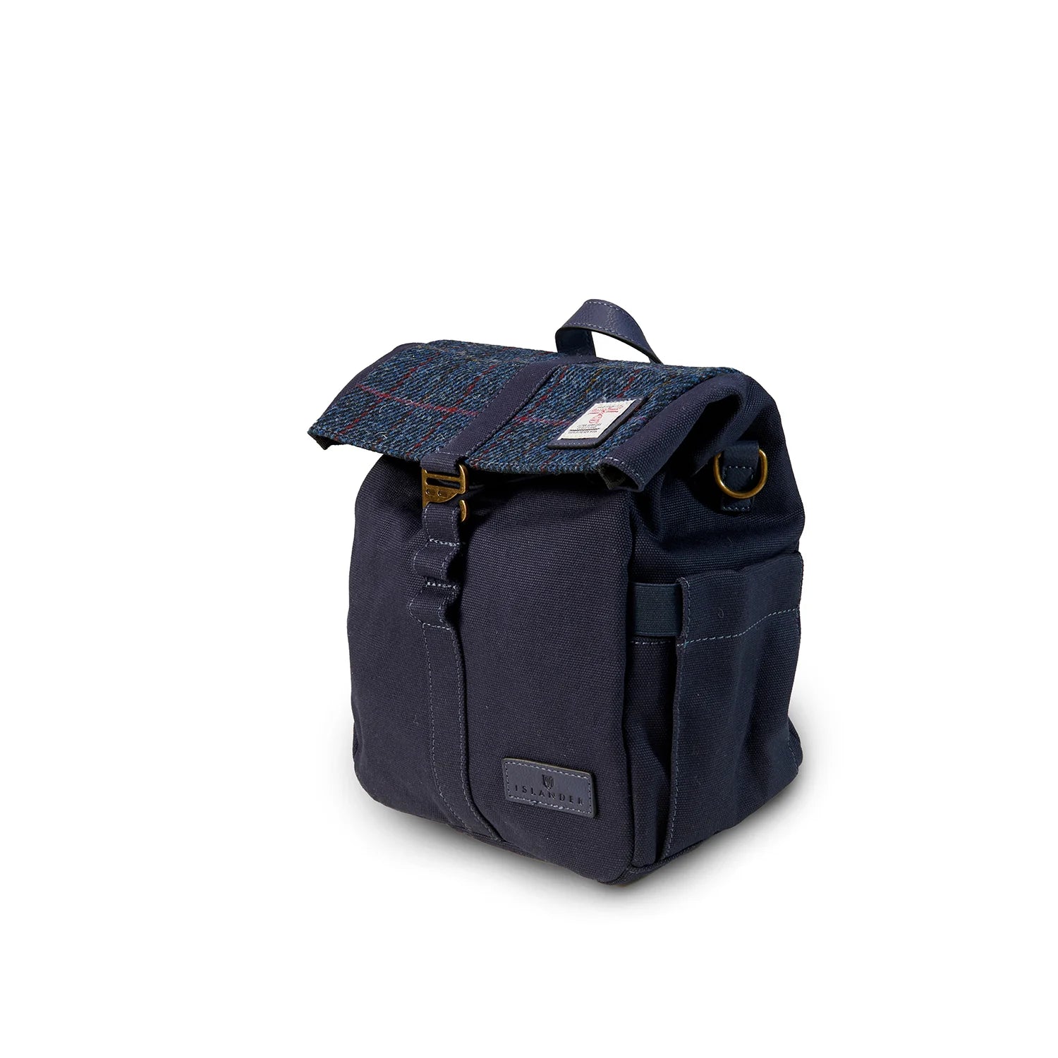 Islander Canvas Harris Tweed Lunch Bag (Navy Over-Check)