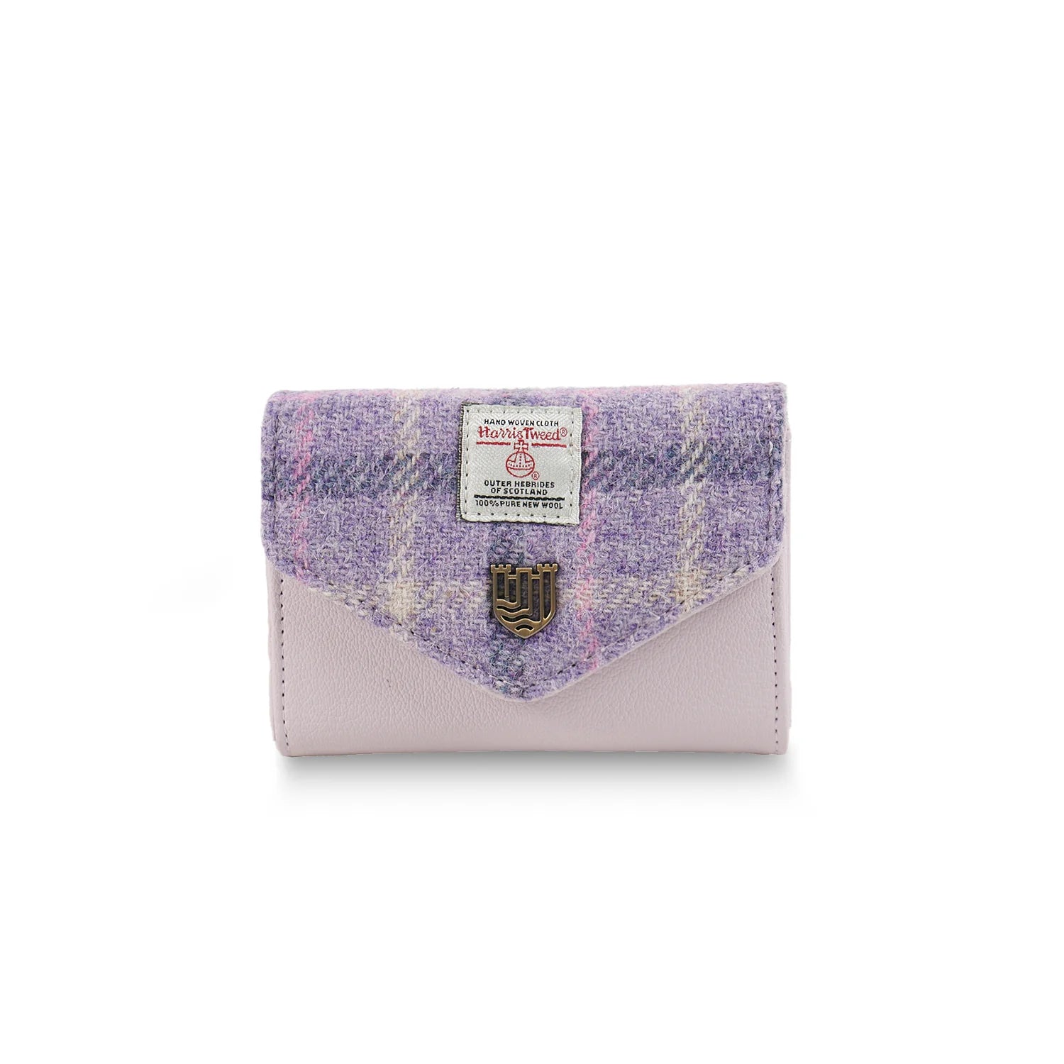 Islander Small Clasp Purse with Harris Tweed - Purple Tartan