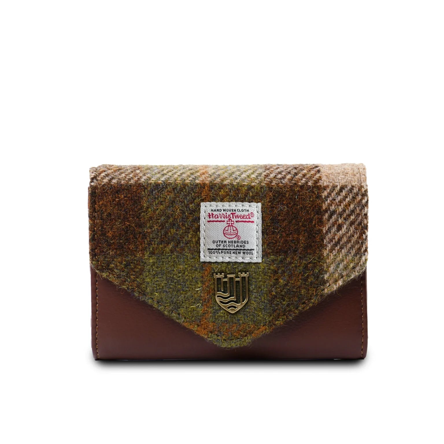 Islander Small Clasp Purse with Harris Tweed - Chestnut Tartan