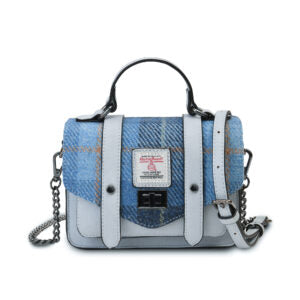Islander Baby Satchel with Harris Tweed - Blue Tartan