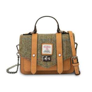 Islander Baby Satchel with Harris Tweed - Chestnut Herringbone