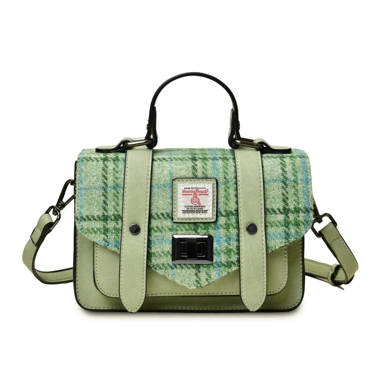 Islander Mini Satchel with Harris Tweed - Mint Check