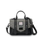 Islander Mini Satchel Bag with Harris Tweed Black & White Dogtooth | Harris Tweed Scotland