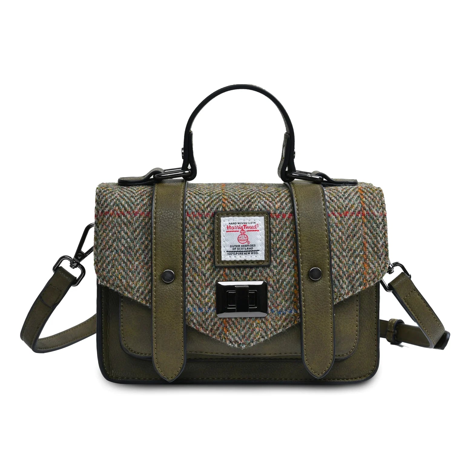 Islander Mini Satchel with Harris Tweed - Chestnut Herringbone