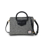 Islander Arran Tote Bag with Harris Tweed - Black and White Dogtooth | Harris Tweed Scotland