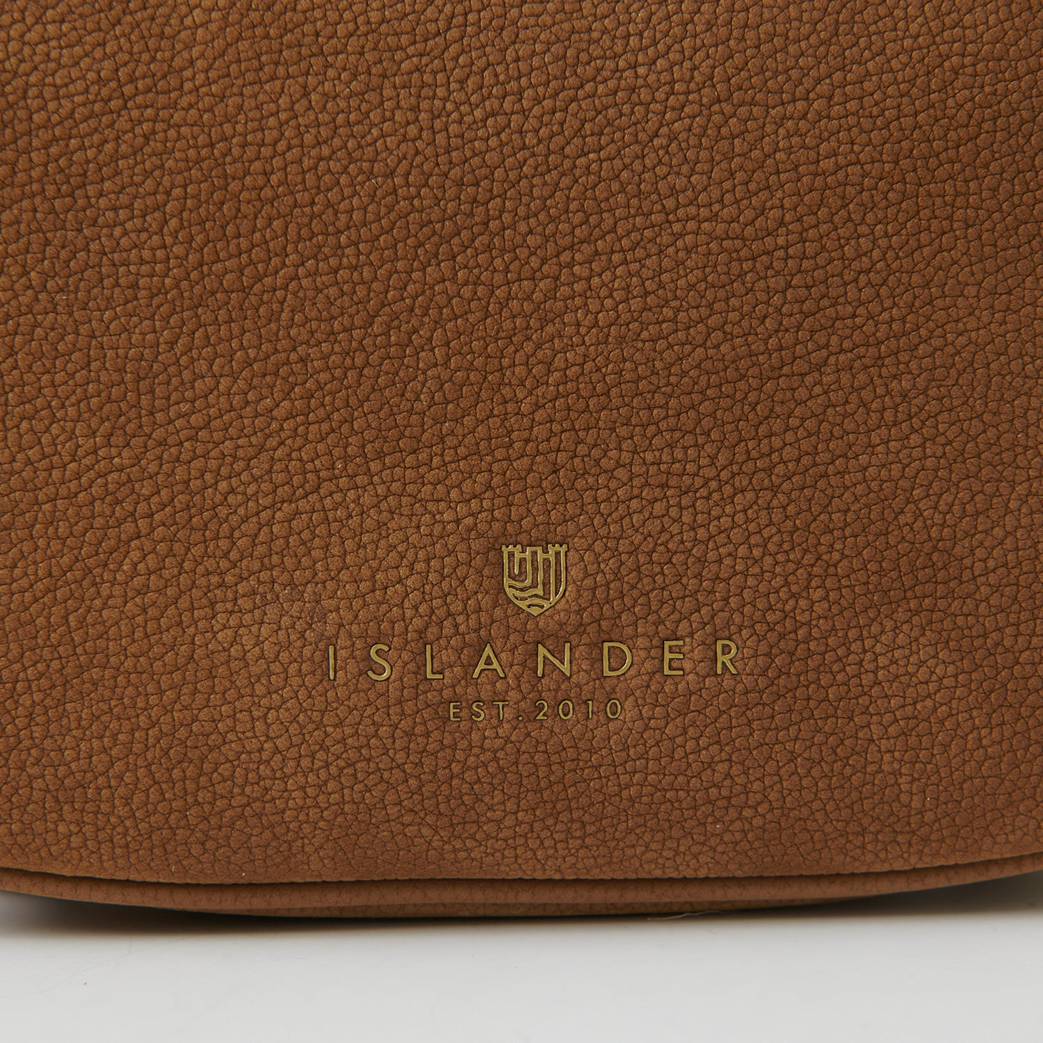 Islander Ellon Genuine Leather with Harris Tweed Shoulder Bag in Chestnut Blue Tartan