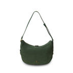 Islander Ellon Genuine Leather with Harris Tweed Shoulder Bag in Dark Green Herringbone | Harris Tweed Scotland