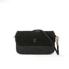 Islander Leather Caithness Clutch Bag Harris Tweed Scotland Black Herringbone | Harris Tweed Scotland