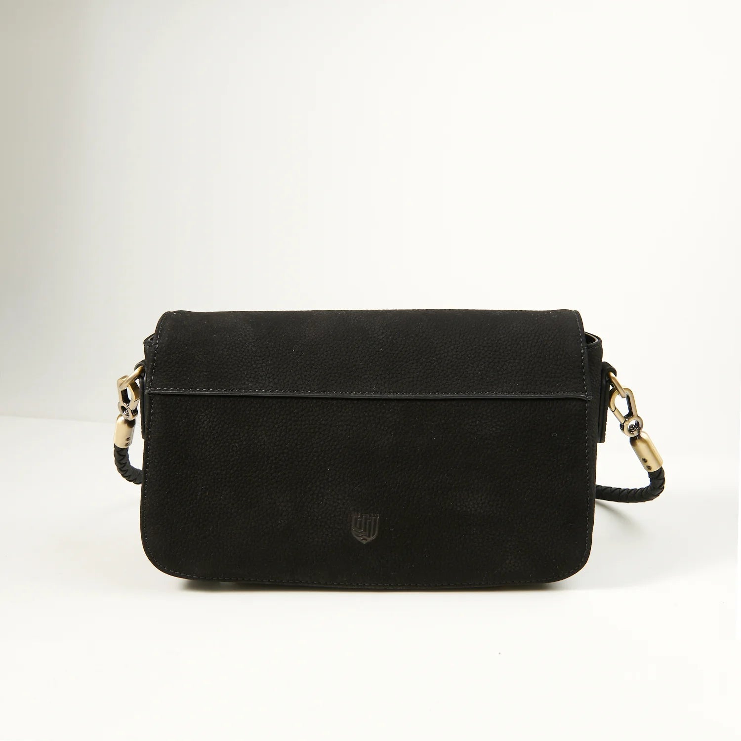 Islander Leather Caithness Clutch Bag Harris Tweed Scotland Black Herringbone