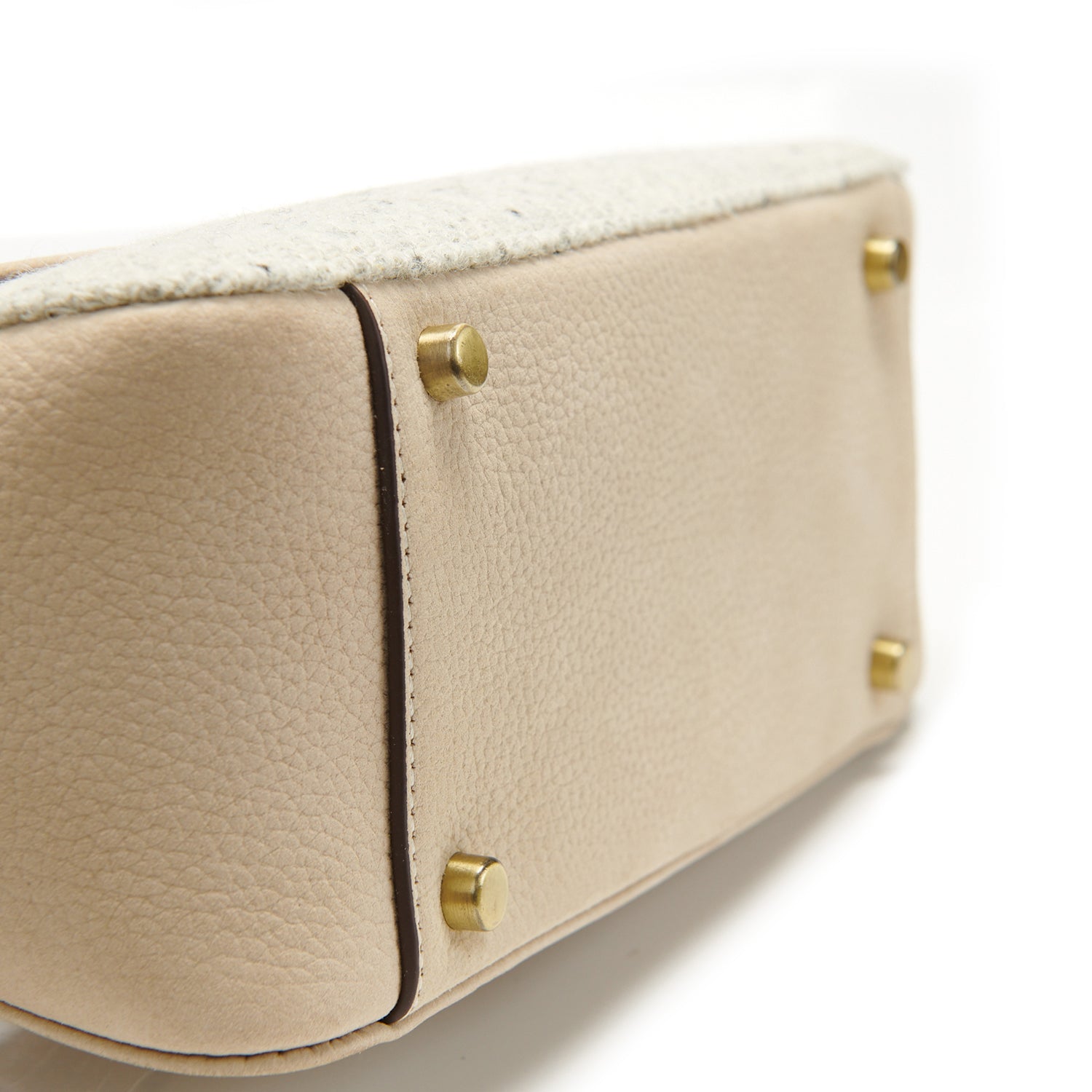 Islander Leather Caithness Clutch Bag Harris Tweed (Cream & Beige Plain)