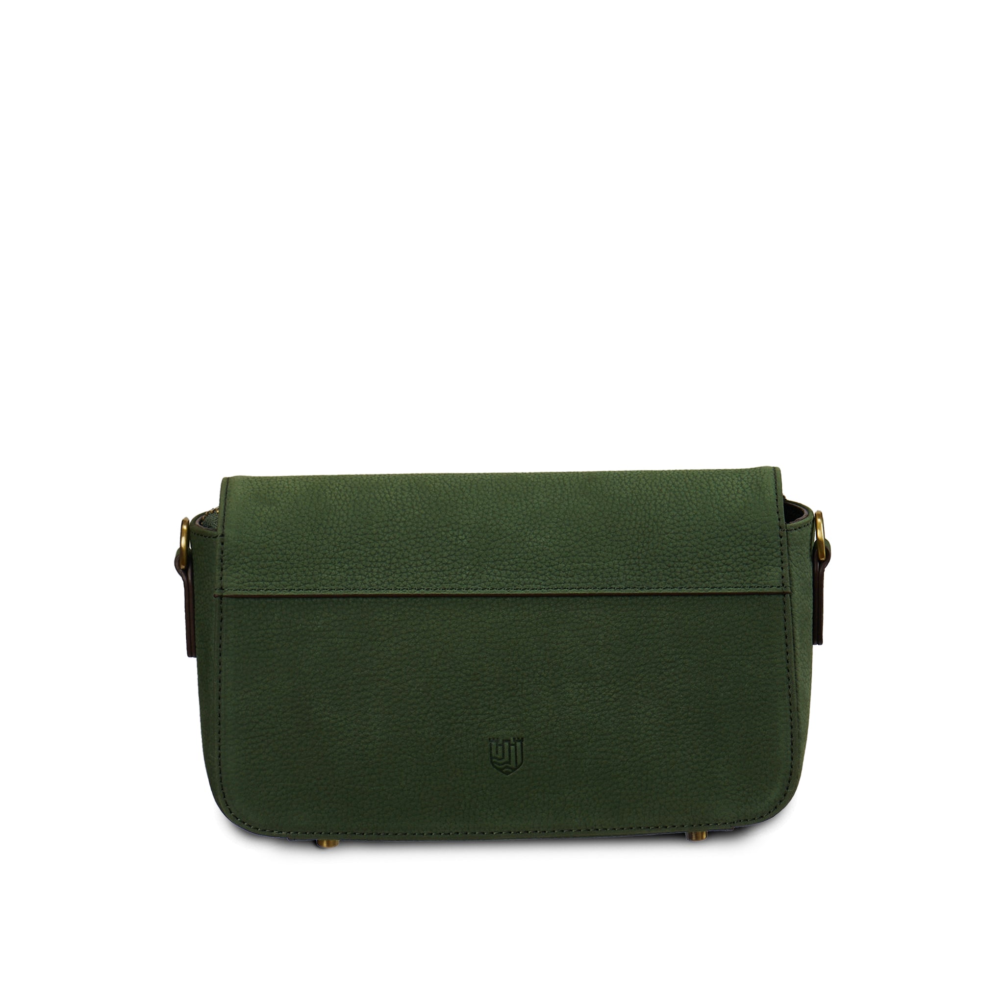 Islander Leather Caithness Clutch Bag Harris Tweed (Dark Green Herringbone)