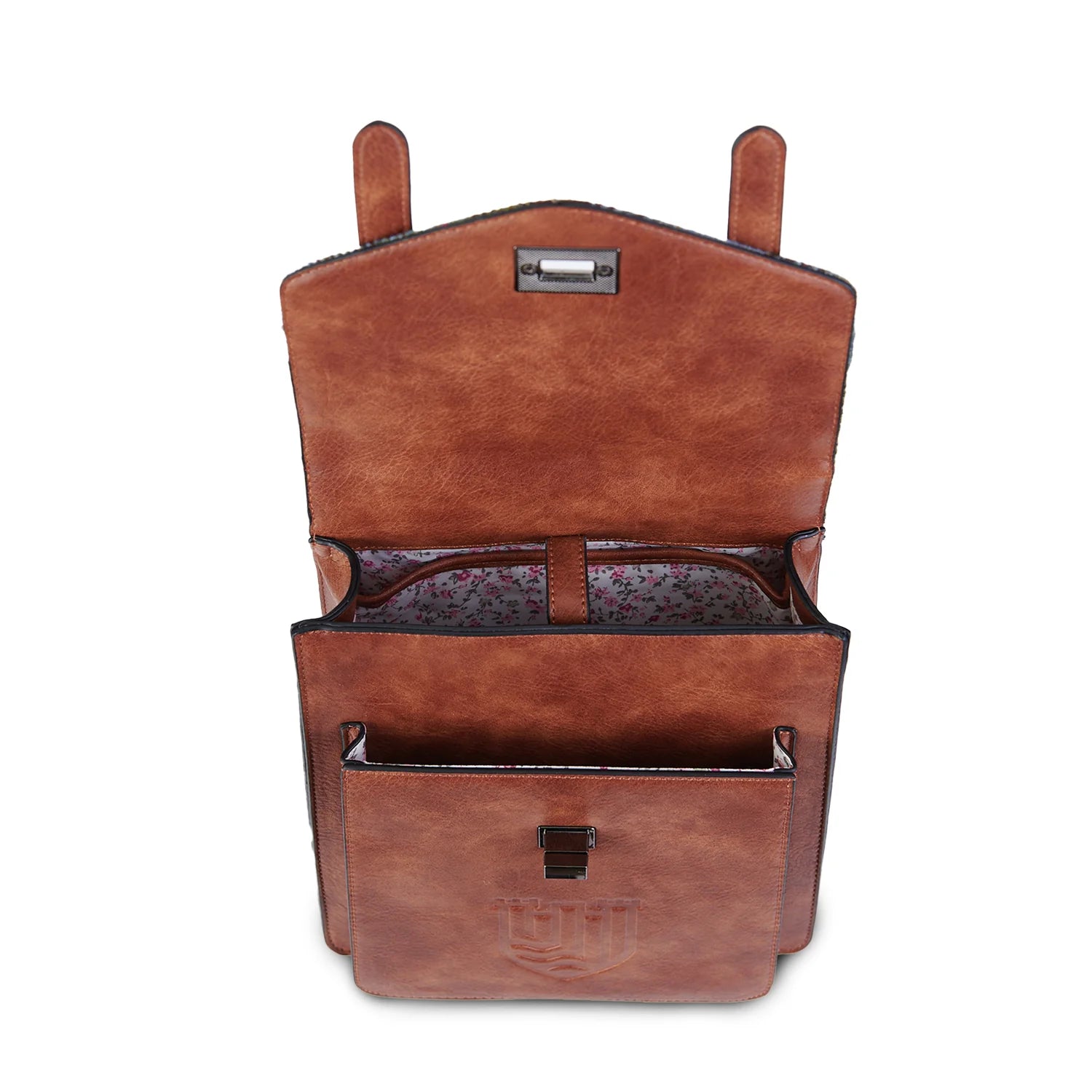 Islander Mini Carloway Backpack with Harris Tweed Black & White Dogtooth Fabric