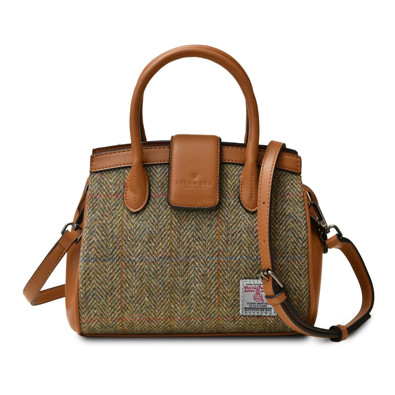 Islander Mini Tiree Tote with Harris Tweed - Chestnut Herringbone