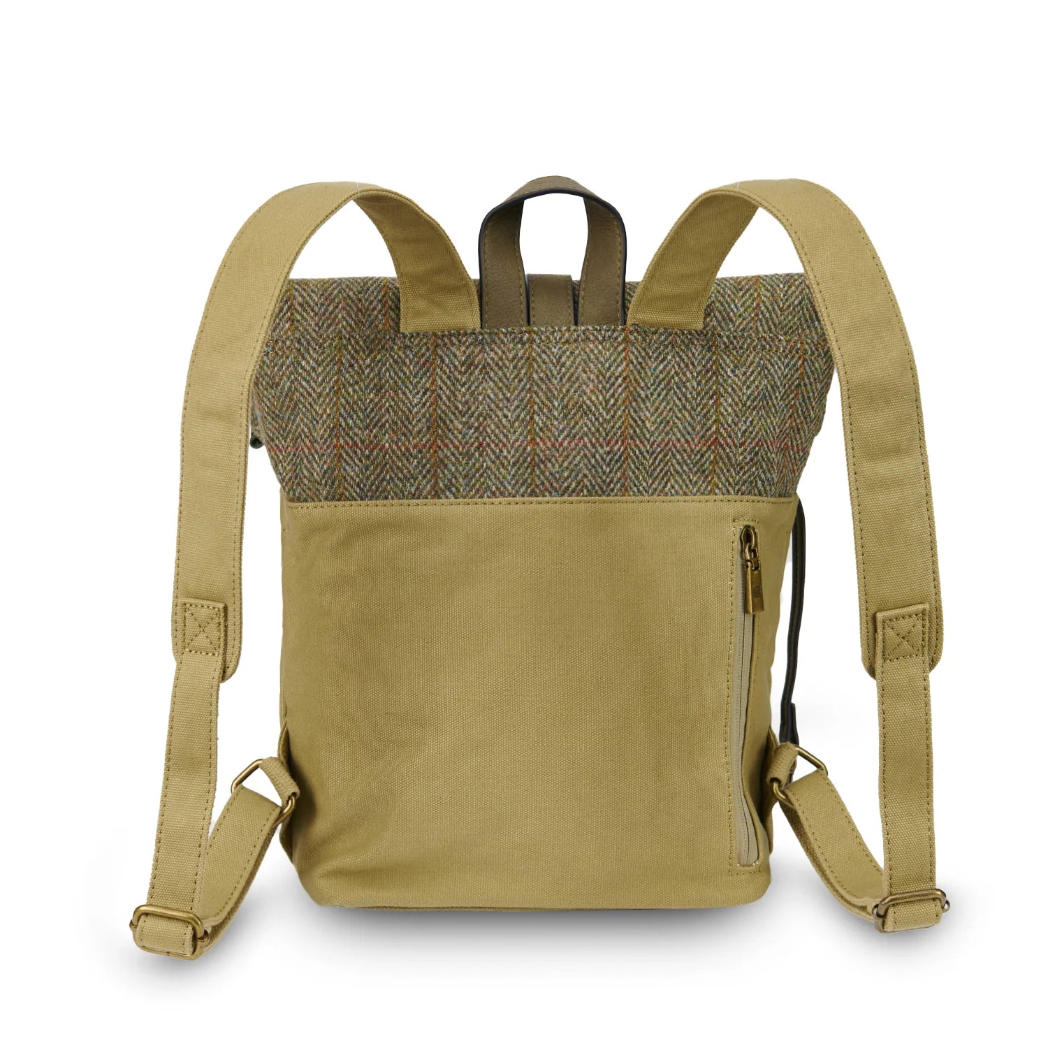Islander Canvas Backpack with Harris Tweed Chestnut Herringbone