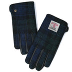 Islander Ladies Gloves with Harris Tweed Black & Navy Blue Tartan | Harris Tweed Scotland