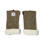 Islander Black and Chestnut Herringbone Ladies Mittens with Harris Tweed Fabric | Harris Tweed Scotland
