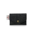 Islander Card Wallet Made With Harris Tweed - Black Herringbone | Harris Tweed Scotland